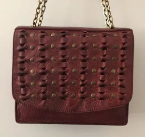 Frye Jade Studded Cross Body Shoulder Bag Purse Brick Red Cherry Red NEW thumbnail 2