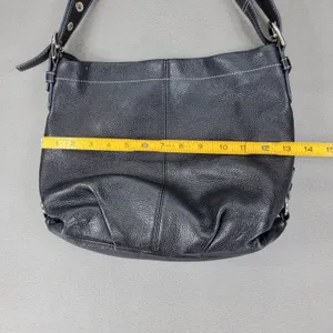 Coach Y2K Hobo Bag Black Pebbled Leather Silver Hardware F15064 Medium VTG thumbnail 11