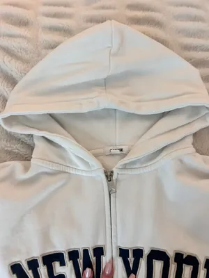 White Zip Hoodie thumbnail 2