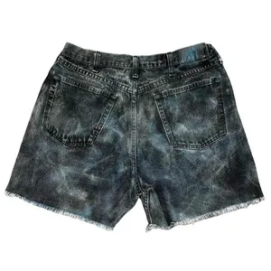 Wrangler Festival Jean Shorts Size 34" Cutoff Hand Painted Bleach Dyed‎ Cotton thumbnail 2