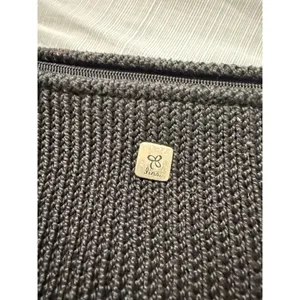 Lina Black Crochet Shoulder Bag Braided Strap Floral‎ Lining Hobo Handbag thumbnail 2