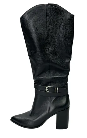 NEW Dolce Vita Tyrone Black Leather Ankle Strap Knee High Riding Boots Size 8.5 thumbnail 1