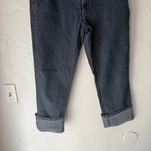 Angels Jeans Y2k Button Pockets‎ Mid Rise Dark Wash Cuffed Capri Jeans Size 10 thumbnail 6
