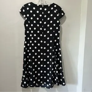 Shelby Palmer Retro Mod Polka Dot Black White‎ Pleated Shift Dress Size 8 thumbnail 7