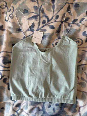 NWT- free people skinny strap blue mist brami crop top xs/s thumbnail 1