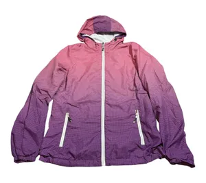 New Balance Women's Pink and Purple Ombre Full Zip Windbreaker Jacket thumbnail 1