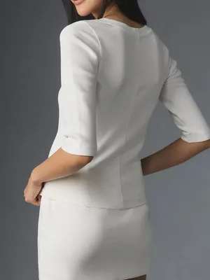 Anthropologie ll Maeve Front-Zip Scoop-Neck Top thumbnail 2
