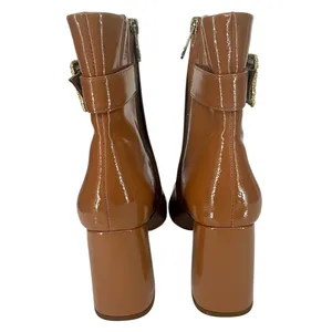Sam Edelman Women's Corinne Square Toe Dress Booties Desert Camel Patent Sz 8.5M thumbnail 8