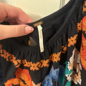 free people black floral top thumbnail 3