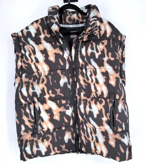 Free People FP Movement In A Bubble Puffer Vest Tortoise Shell Womens Large thumbnail 1