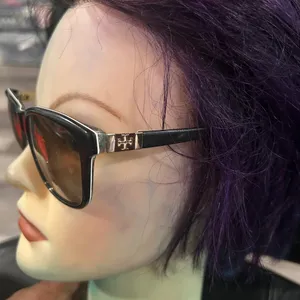 Tory Burch Black Sunglasses with Tortoiseshell Temples includes Tory Burch case thumbnail 10
