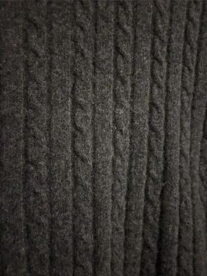 J. Crew Charcoal Gray Cable-Knit Crewneck Lambs Wool Sweater thumbnail 3