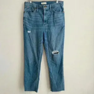 Madewell‎ The Perfect Vintage High Rise Distressed Raw Hem Jeans Women's Size 31 thumbnail 5