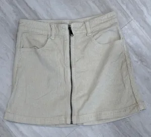 AE‎ Cream Corduroy Mini Skirt Super Stretch Size 6 Regular thumbnail 1
