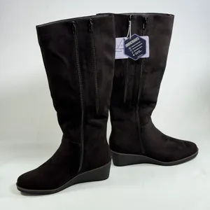 Aerosoles‎ Size-7.5M Women's Binocular Shearling Tall Boots Faux Suede Black thumbnail 6