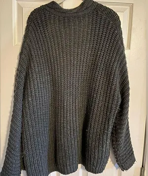 Gray Cardigan Sweater Knitted Size L thumbnail 2
