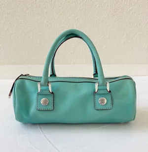 Vintage Michael Kors Barrel Bag 2000s Y2K Mint Green Teal thumbnail 1