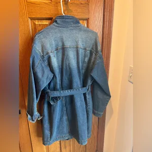 Denim Shirt Dress Plus Size 16 Stretch Belt Eloquii Sz 16 thumbnail 5