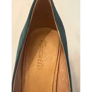 Madewell The Mira‎ Suede Point Toe 4" Heels in Green Size 10 thumbnail 3