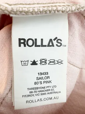 Rollas Sailor Jean Size 24 Pink High Waisted Wide Leg Patch Pocket Pants Retro‎ thumbnail 8