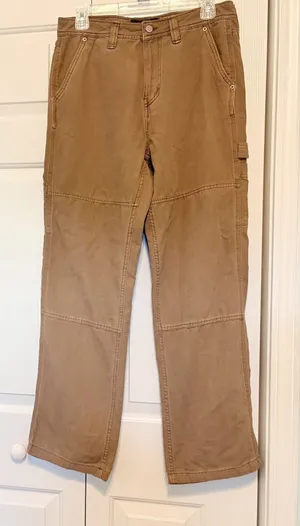 Aeropostale Womens Carpenter Pants Tan Khaki Cotton Canvas Utility Size XS thumbnail 1