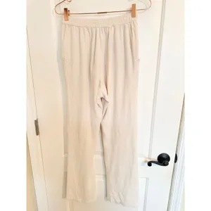 Djerf Avenue Terry‎ Pants Women S Cream Organic Cotton Relaxed Loungewear thumbnail 6