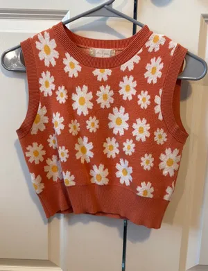 Altar'd State Top Orange Floral Crop Small thumbnail 1