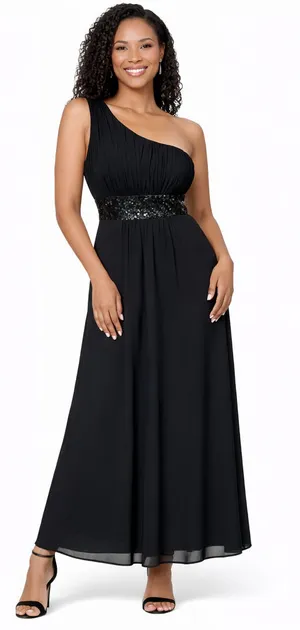 CooBee Formal Evening Gown Womens 4 Black Y2K Maxi Dress Sequin Wedding Party thumbnail 1
