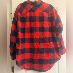 Aerie LumberJane Red & Blue Buffalo Plaid Soft Brushed Flannel Shirt - size M thumbnail 6