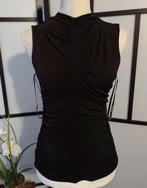 Calvin Klein sleeveless top tie black designer NWT thumbnail 1