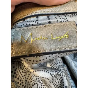 Moda Luxe Taupe Convertible Satchel Crossbody‎ Bag Gold Hardware thumbnail 4