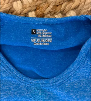 Blue cropped dry fit workout top thumbnail 3
