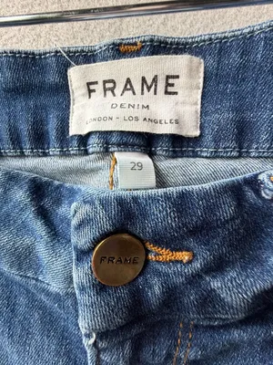 FRAME Le Crop Mini Boot Jeans 29 Cropped Bootcut Distressed Raw Hem Denim‎ thumbnail 6