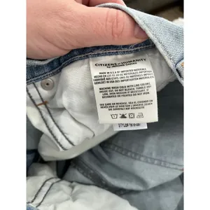 Citizens of Humanity Fleetwood High Rise Flare‎ Light Wash Raw Hem Jeans Sz 27 thumbnail 10