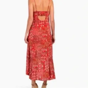 Anthropologie Abel the Label‎ Women’s Lola Red Hi-Low Maxi Dress Size XS thumbnail 3
