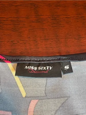 Vintage Miss Sixty Logo Print Sleeveless V-Neck Dress Made In Italy Sz S Y2K thumbnail 6