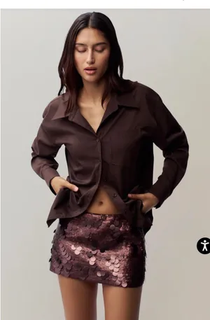 Danielle Guizio Low-Rise Paillette Skirt thumbnail 2