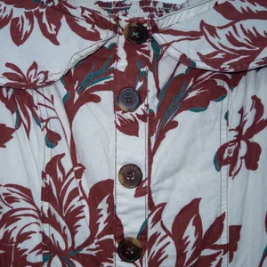 Anthropologie Cream & Red Floral Oahu Off The Shoulder Midi Dress Size 6 thumbnail 5
