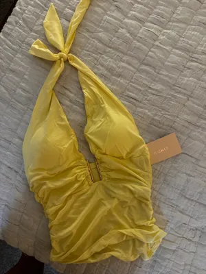 SheIn yellow halter tank thumbnail 2