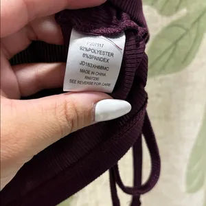 Crave Fame Deep Purple Ruched Crop Top thumbnail 3