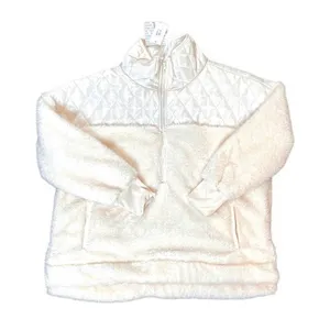 Lularoe‎ Cream High Pile Fleece Pullover Jacket LARGE Plush Cozy Outdoor Quilted thumbnail 3