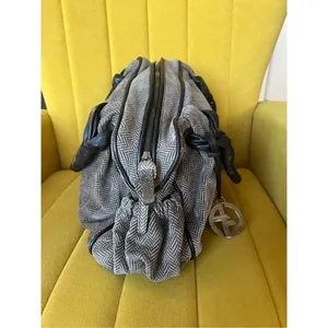 Giorgio Armani vintage fabric with Leather Hand Bag thumbnail 2
