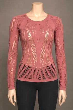 Alo Yoga Wanderer Brave Elements Long Sleeve Top M Dusty Rose Cutout thumbnail 1