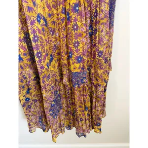 Anthropologie Chiffon Maxi Dress Womens Medium Semi Sheer Mandala Print thumbnail 4