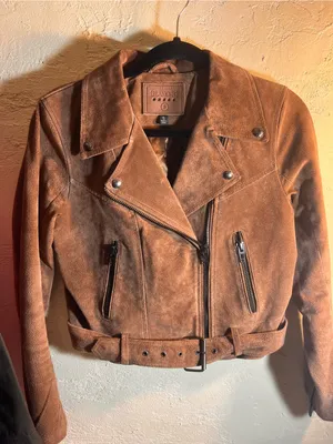 Blank NYC Suede Moto Jacket - Brown thumbnail 1