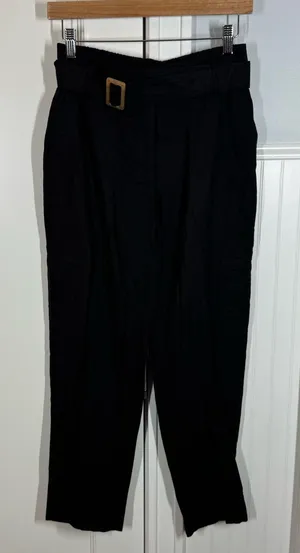 Rachel Zoe Linen Rayon Blend Straight Trousers with Belt size‎ 2 coastal resort thumbnail 1