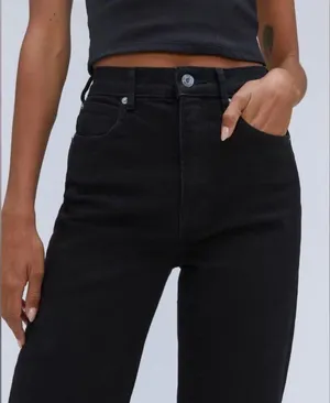 Everlane | The Way High Jean in Black with Raw Hem | womens 26 thumbnail 3