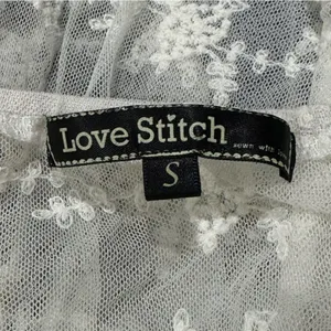 Lovestitch White Sheer Lace Shirt Top Women's Small thumbnail 2
