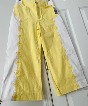 Anthropologie Maeve The Colette Embroidered Crop Wide-Leg Pants, Size 28P thumbnail 9