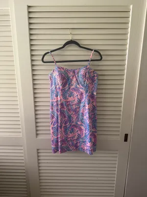 Lilly Pulitzer Mini Dress Shift Blue Pink thumbnail 2